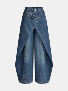 TwistWaist – Cross Front Wide Leg Jeans