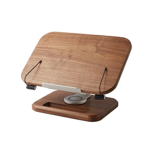 RotateLift™ Black Walnut Aluminum Alloy Book and Laptop Stand