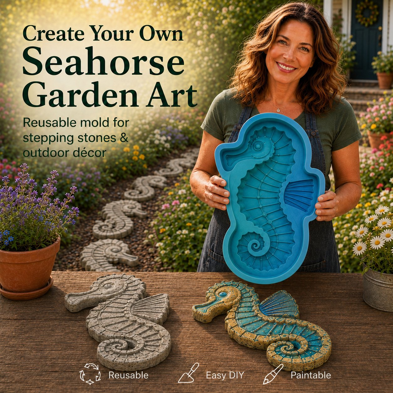 OceanCore – Reusable Coastal Garden Stepping Stone Mold