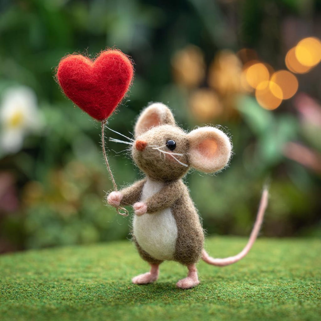 LoveMouse – Needle Felted Valentine’s Gift