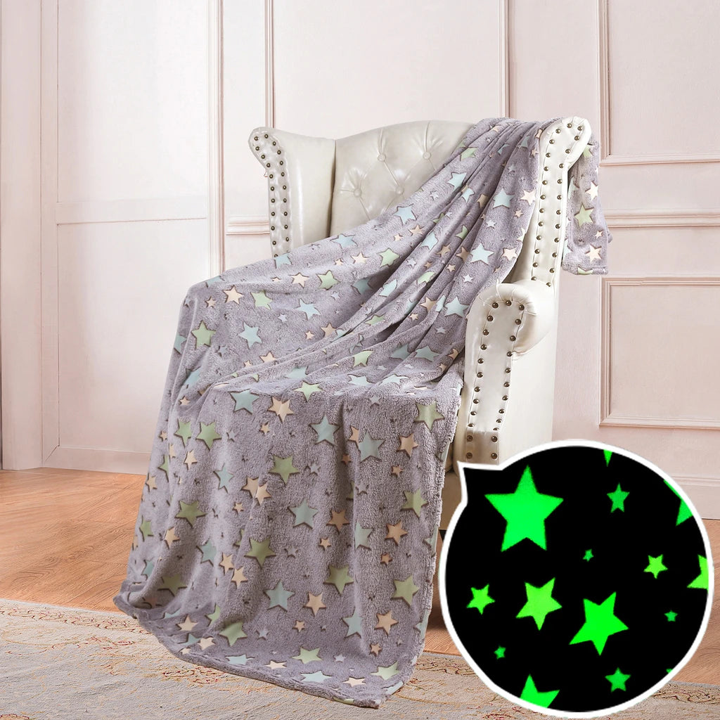 StellarDreams - Luminous Plush Velvet Galactic Blanket marnetic