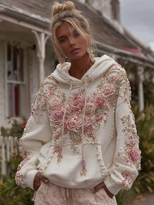 RosePearl - Vintage Embroidered Hoodie
