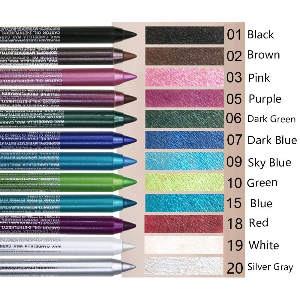LuxeLine – 14 Waterproof Colored Eyeliners