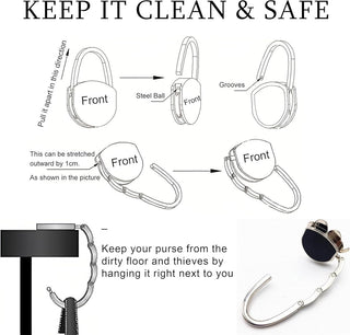 HangElegance - Foldable, Stylish, and Secure Handbag Hanger