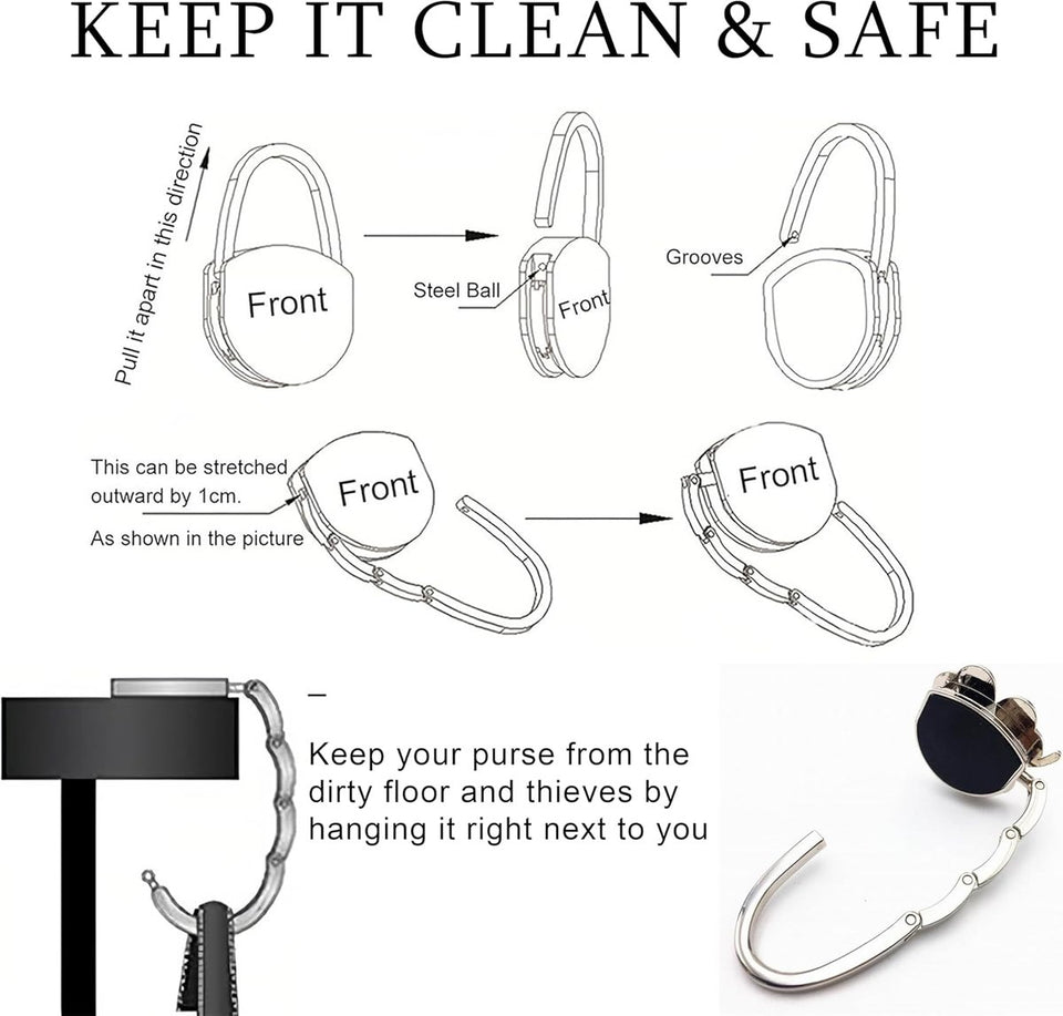 HangElegance - Foldable, Stylish, and Secure Handbag Hanger