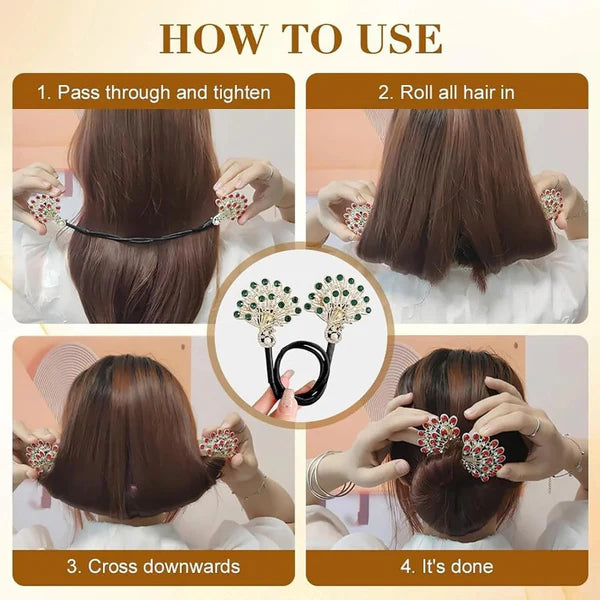 CrystalLeaf – Vintage Rhinestone Ponytail Clip