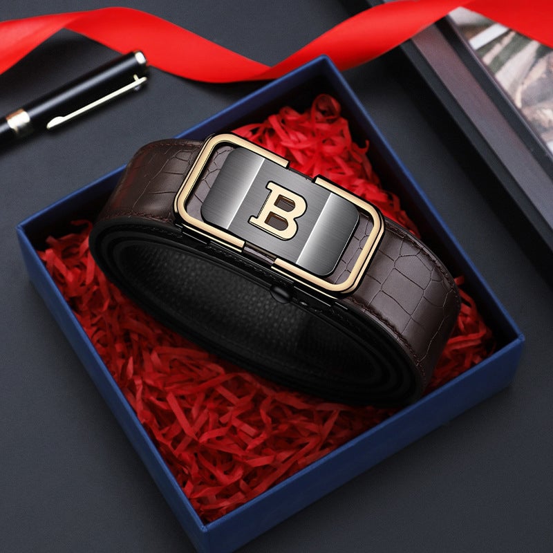 RegalCroc – Crocodile-Pattern Auto Buckle Belt