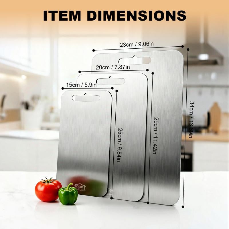 🍽️ Experience Unmatched Durability - 49% OFF - ✨Stainless Steel Double Sided Chopping Board