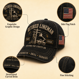 Retired Lineman Keeping The Lights On Commemorative Cap