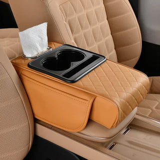 Integrated multifunctional car armrest increase with pressure compensation