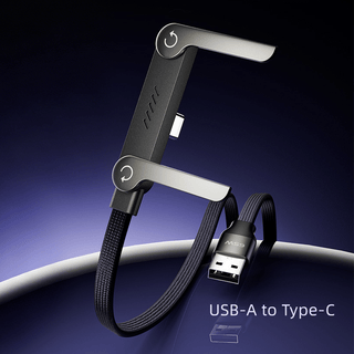 📱65W Braided Fast Charge Cable With Built-in Phone Stand