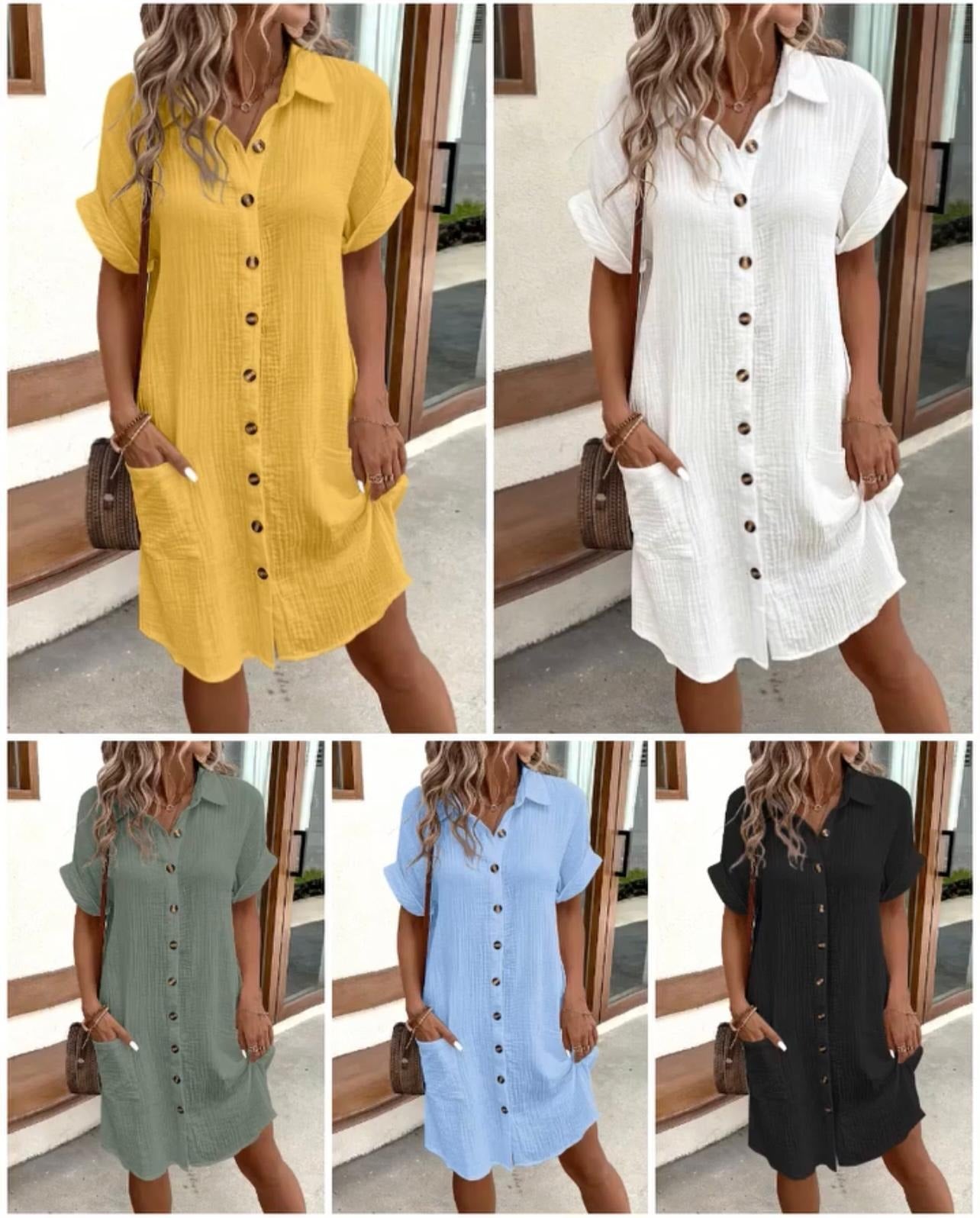 RubyLane – Short Sleeve Pocket Shirt Dress