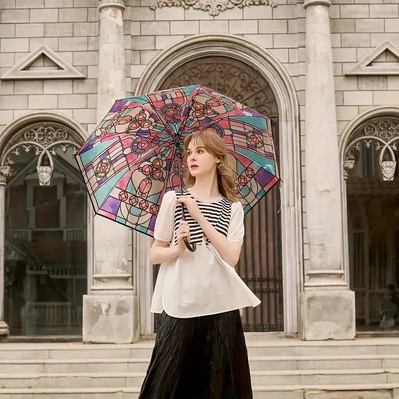 ClearVista | Hand-Painted Stained Glass Umbrella