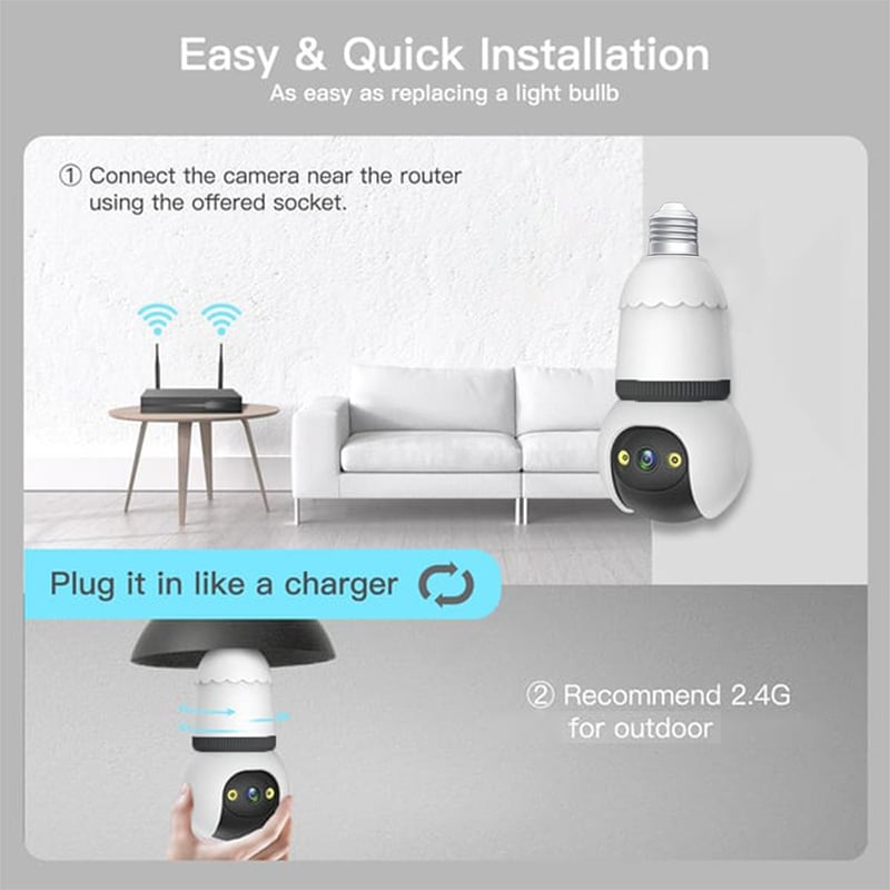 BrightWatch – 4MP Wireless Light Bulb Camera