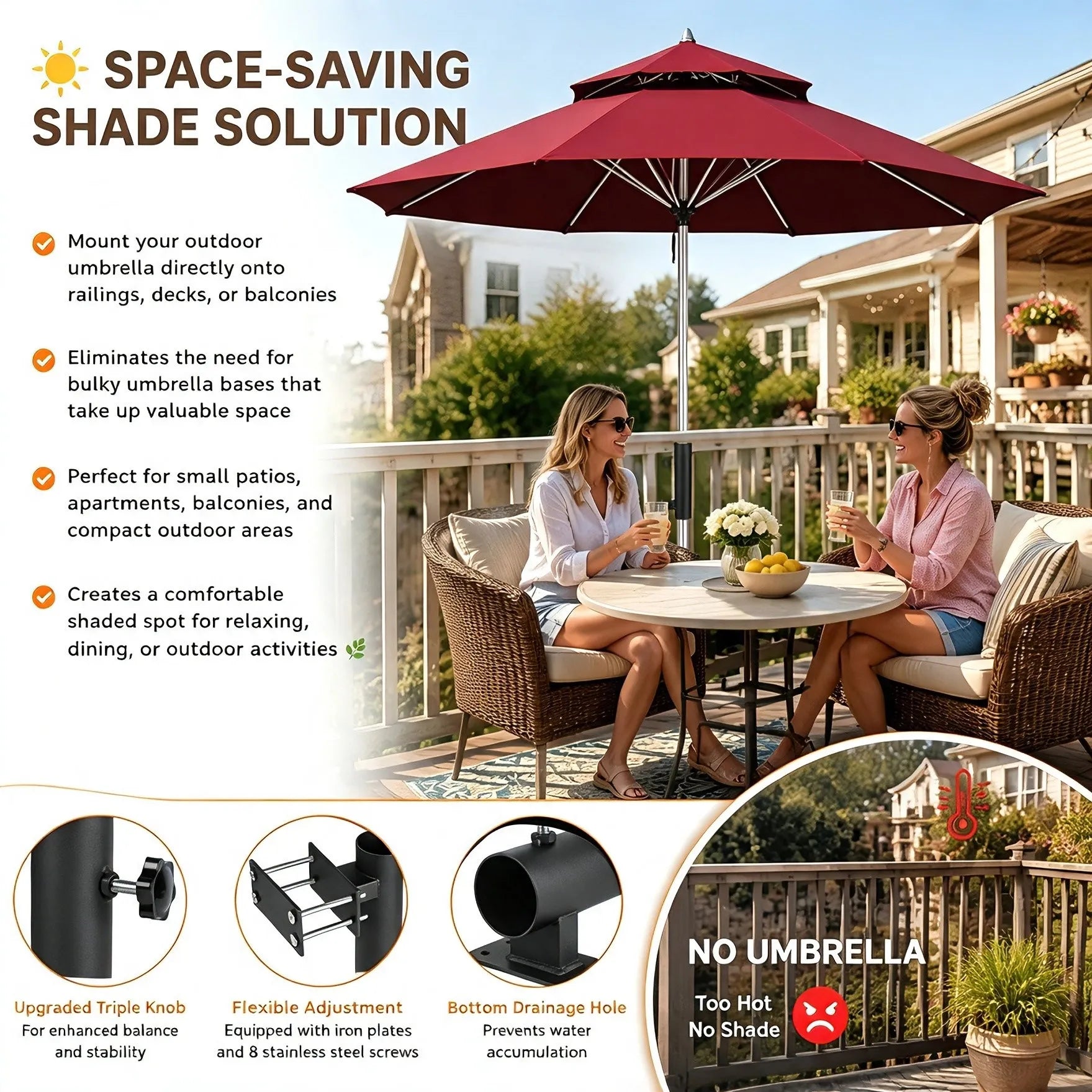 ShadeLock – Premium Deck Mount Umbrella Holder