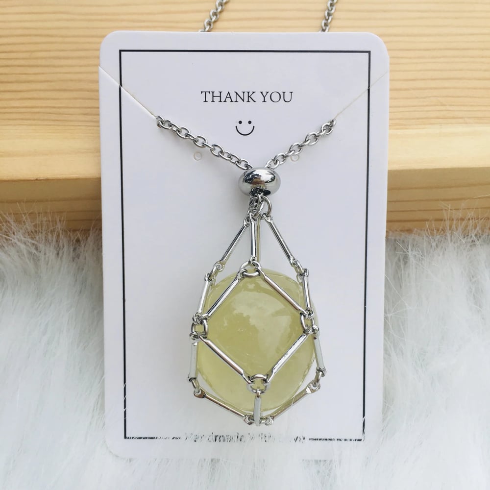 CrystalNest – Handmade Stone Holder Necklace