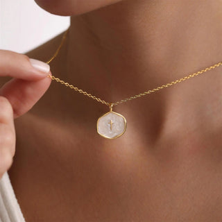 SereneFaith – Vintage Oval Cross Necklace