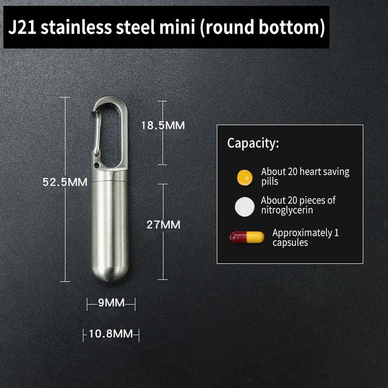 MediVault | Mini Stainless Pill Holder