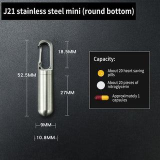 MediVault | Mini Stainless Pill Holder
