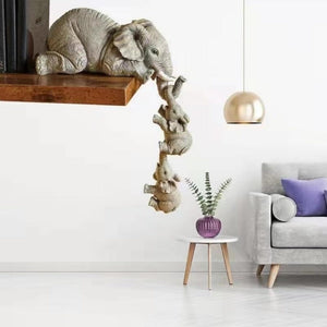 ElevaWood – Handcrafted Wooden Elephant Family Set