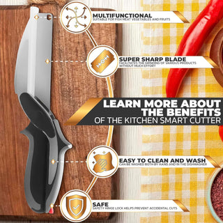 TitanChef –  Stainless Slicer Scissors With Built-in Cutting Board