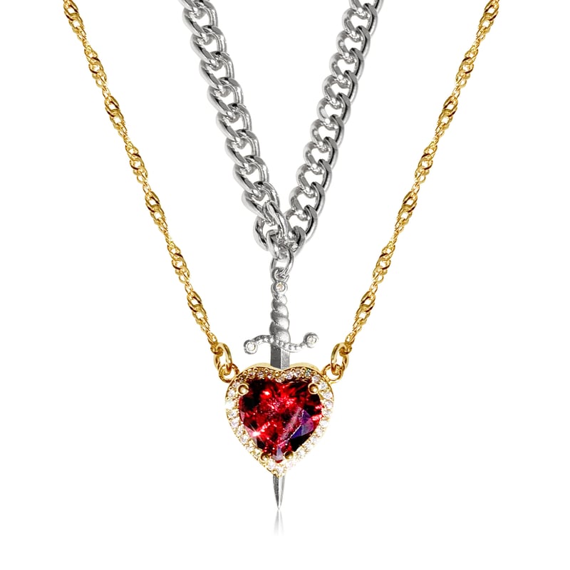 LoveGuard - Heart and sword couple necklace