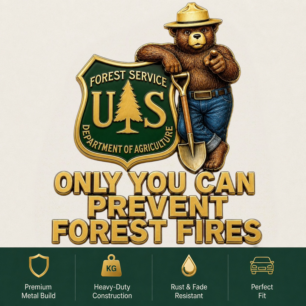 🇺🇸 Last Day Promo: 49% OFF - 🐻USFS Only You Can Prevent Wildfires Car Emblem Metal Badge🌲