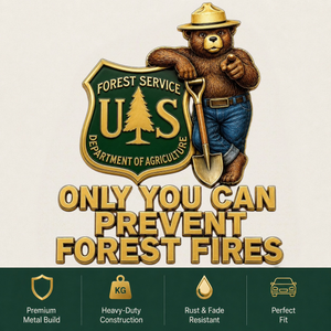 🇺🇸 Last Day Promo: 49% OFF - 🐻USFS Only You Can Prevent Wildfires Car Emblem Metal Badge🌲