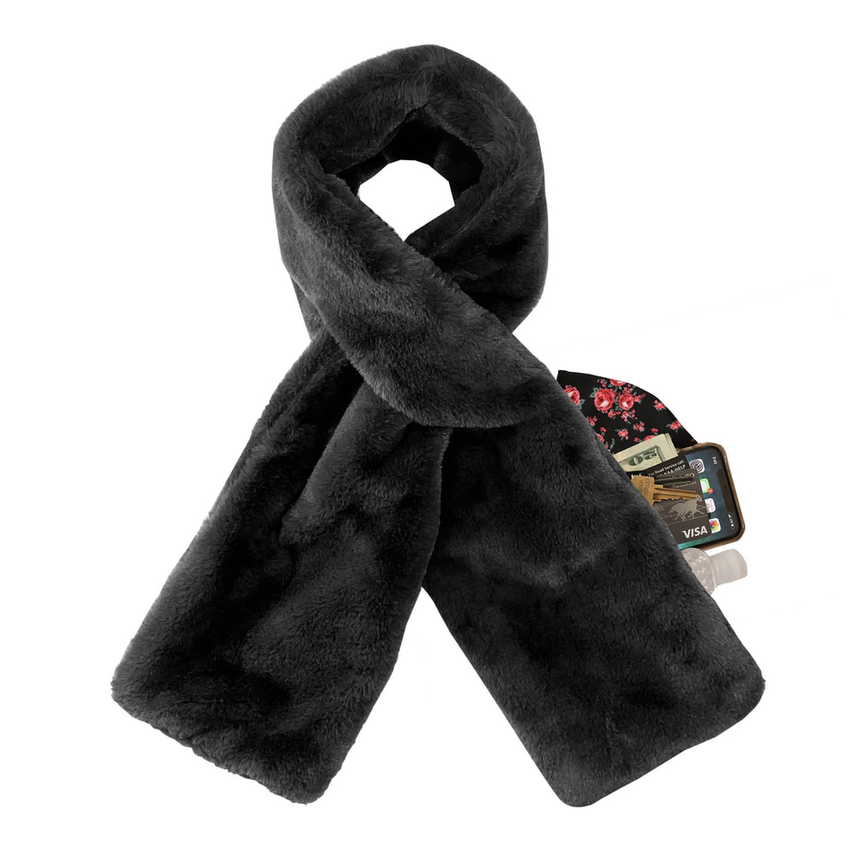 Holiday Mega Sale Save 50%🔥Faux Fur Pull-Through Scarf with Hidden Zipper Pocket