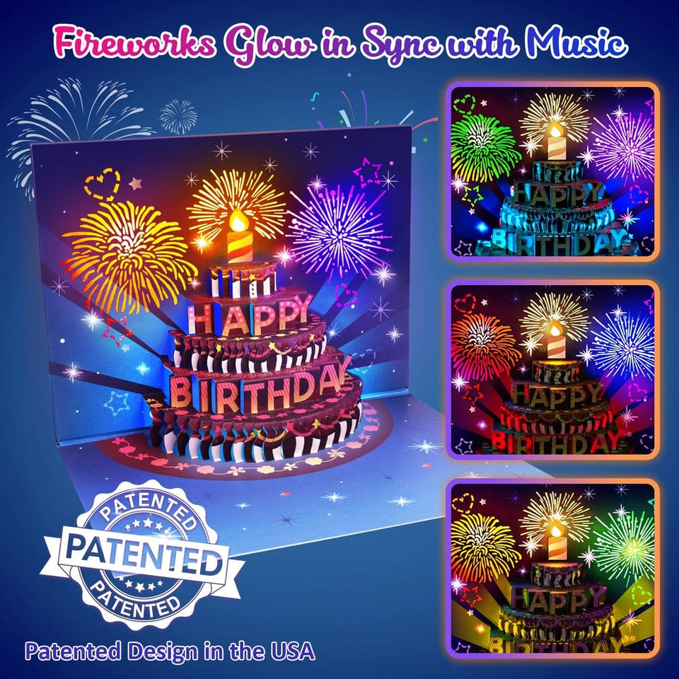 JoyBurst - Interactive Light-Up Birthday Pop-Up Card