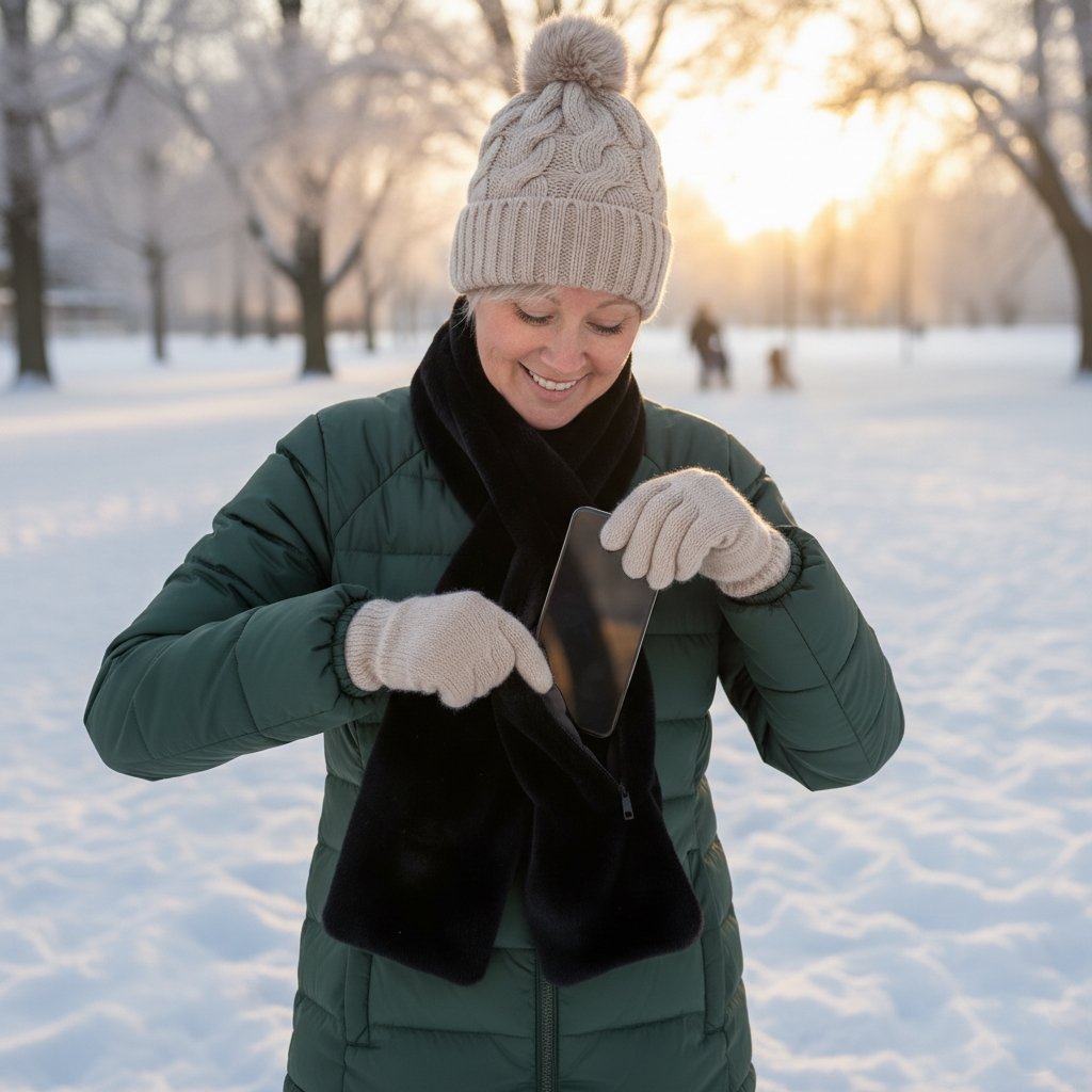 AuroraFur – Pull-Through Faux Fur Scarf