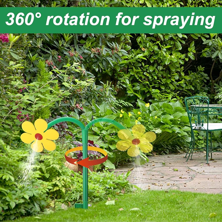 GardenGiggle - Rotating Daisy Lawn Sprinkler – Fun for Kids & Pets