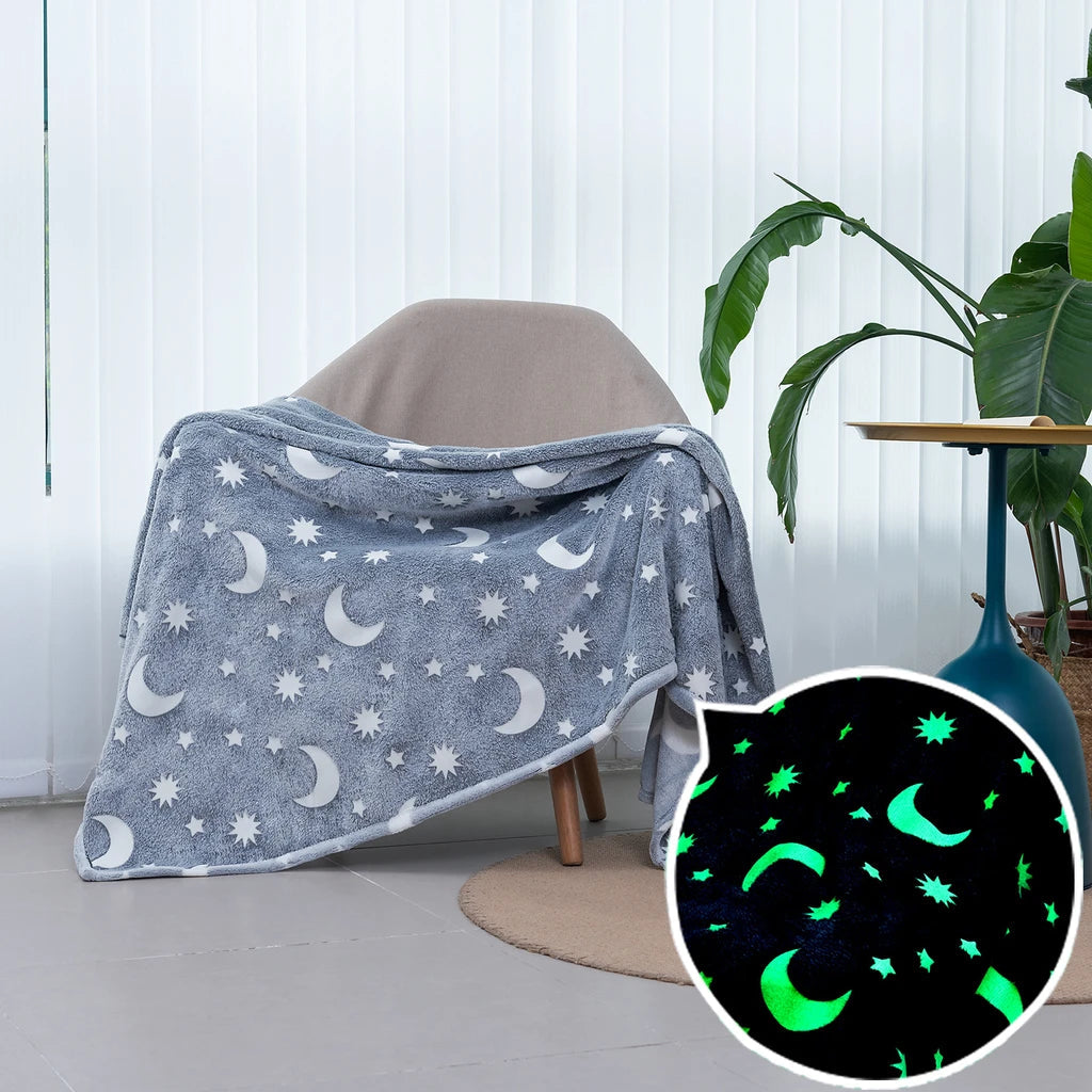 StellarDreams - Luminous Plush Velvet Galactic Blanket marnetic