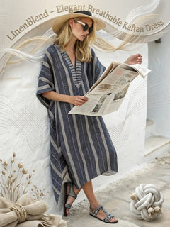 LinenBlend – Elegant Breathable Kaftan Dress