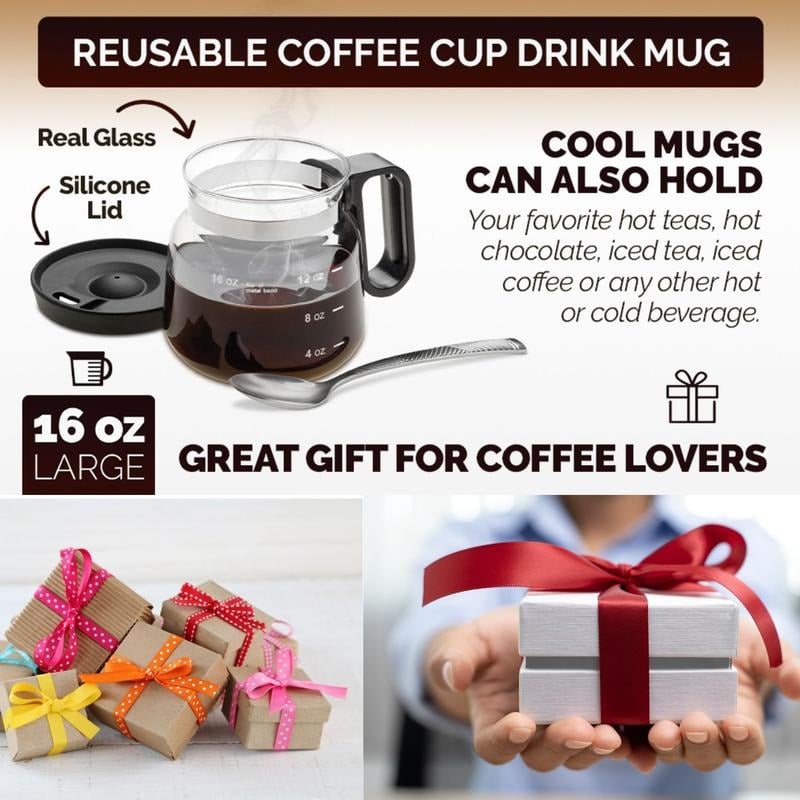 BrewVista – Coffee Pot Style Glass Mug