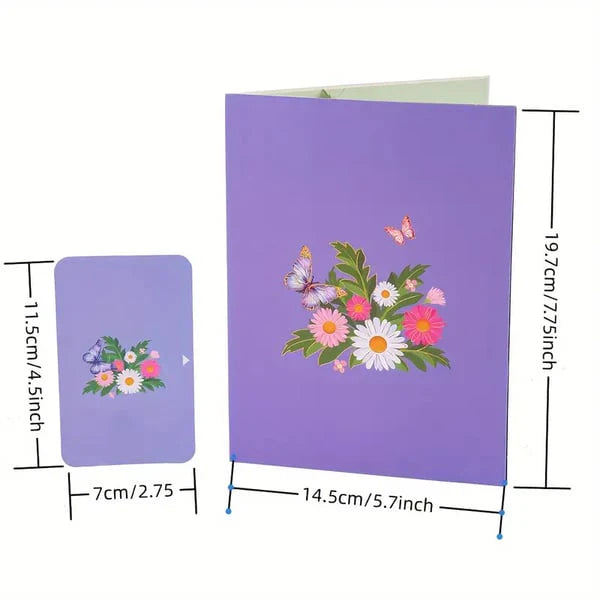 FlutterBloom - 3D Butterfly & Daisy Card