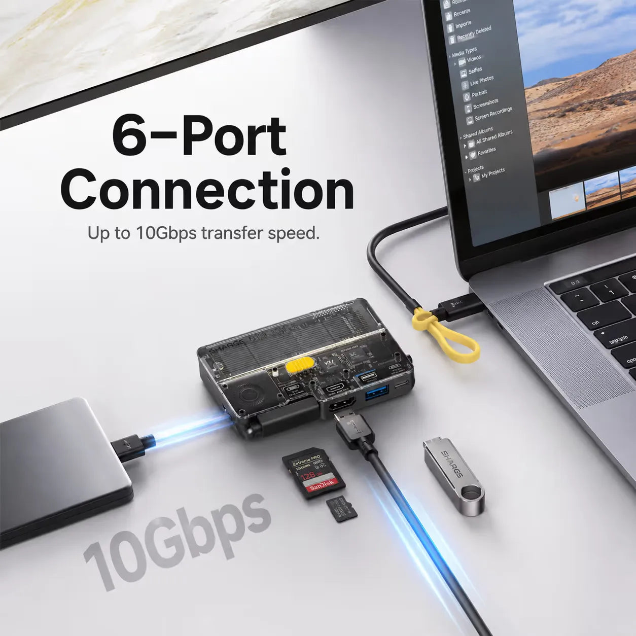 ❄️Card-Sized Cooling SSD Hub! Ice-Storm Cooling 6-in-1 USB C Hub