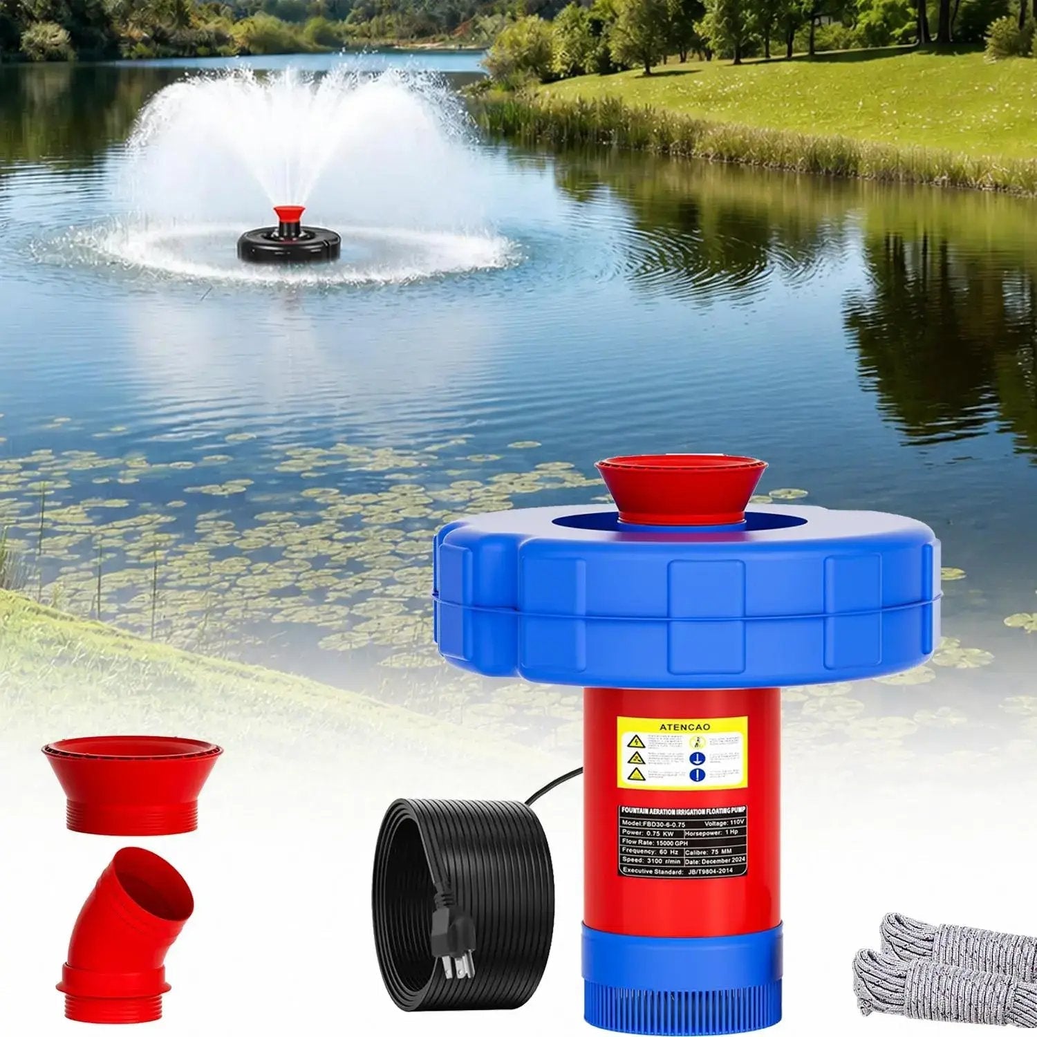 AquaFlow – 1HP High-Performance Pond Aerating Fountain