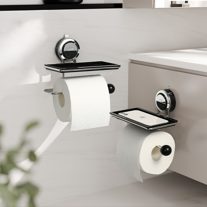 GripMount – No-Drill Suction Toilet Paper Holder