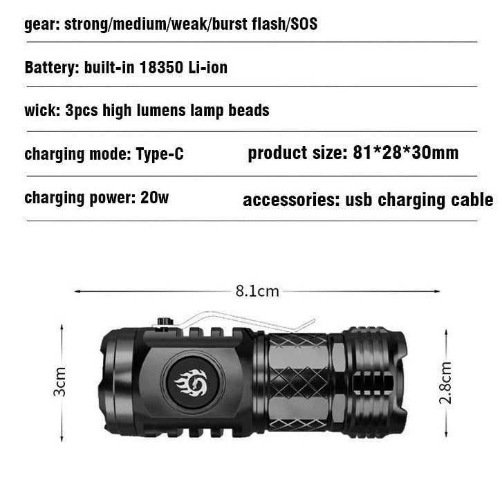 TriEye Monster-The German Mini Super Power Flashlight marnetic