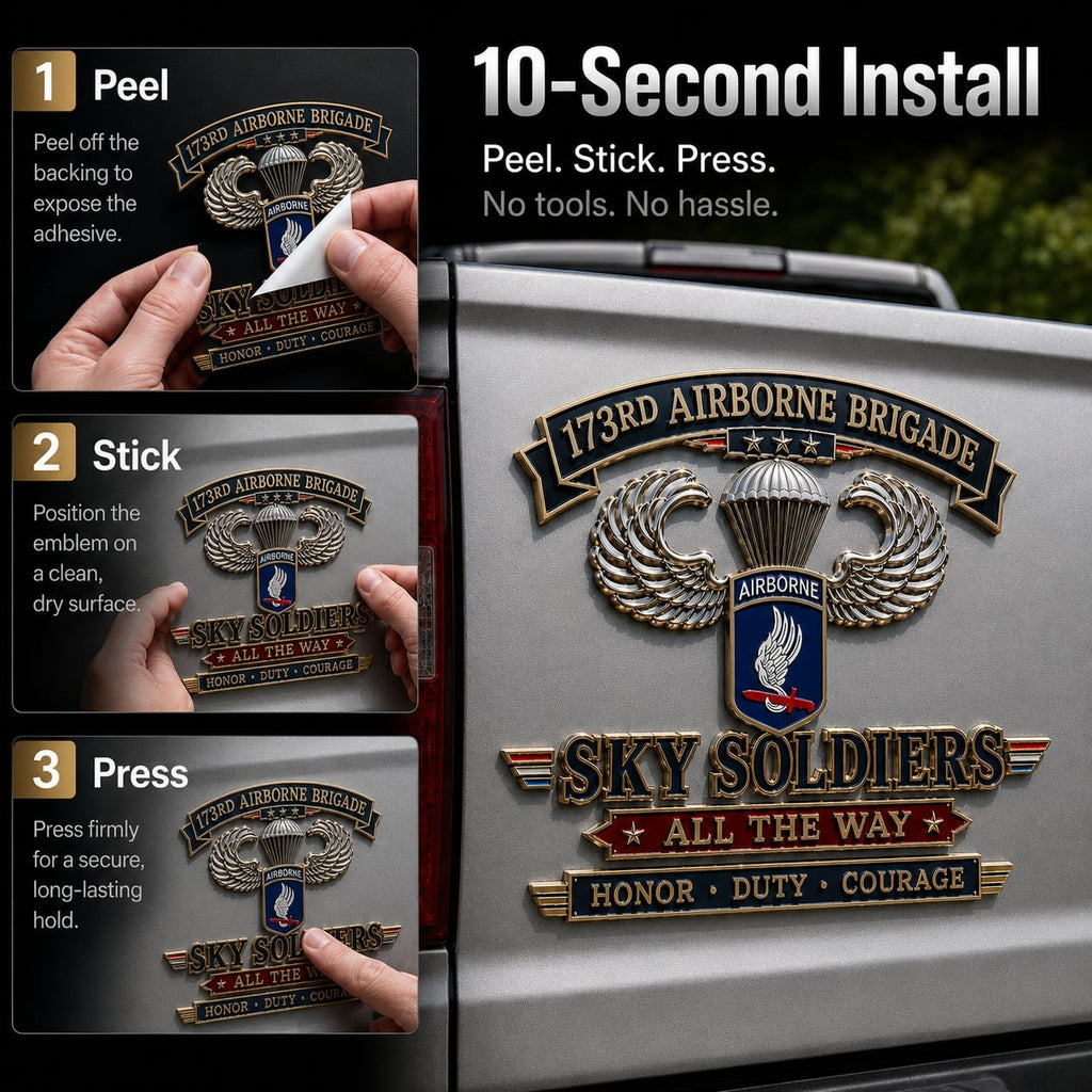 🏆Last Day Promo: 49% OFF! 🪂173rd Airborne Brigade Sky Soldiers Commemorative Metal Car Emblem