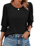 StyleBreeze – Elegant Relaxed Fit 3/4 Sleeve Top