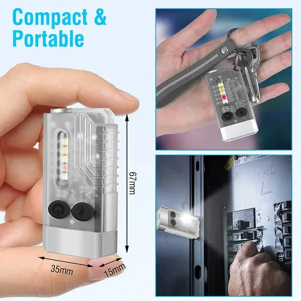 EDC Flashlight with Red UV Blue Light -Super Bright 1000LM marnetic