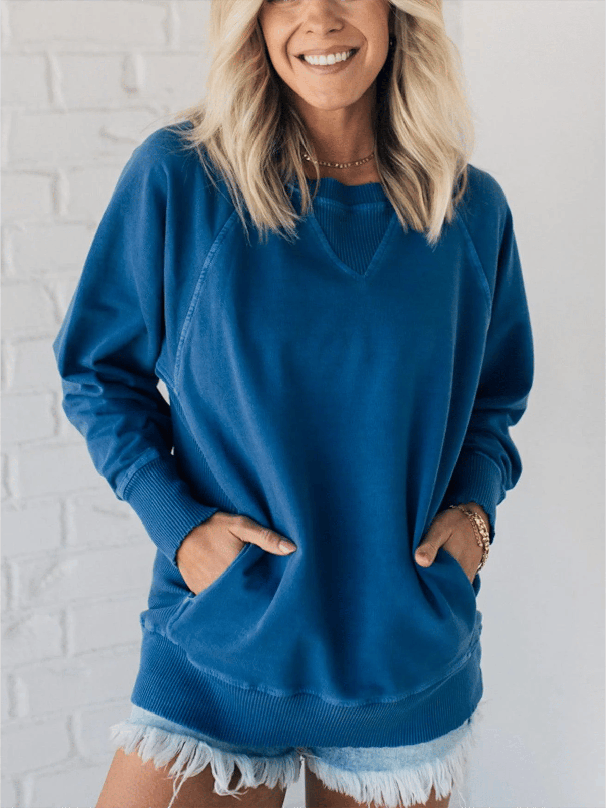 UrbanEase - Ribbed Accent Pullover