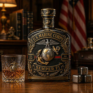 U.S. Marine Corps Semper Fi Commemorative Whiskey Decanter -✈️ BUY 2 FREE SHIPPING