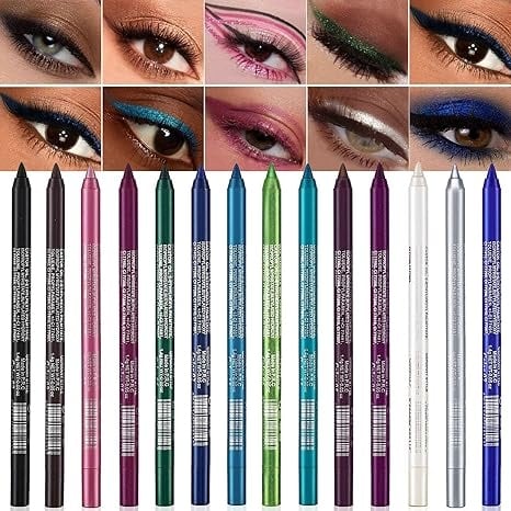 LuxeLine – 14 Waterproof Colored Eyeliners