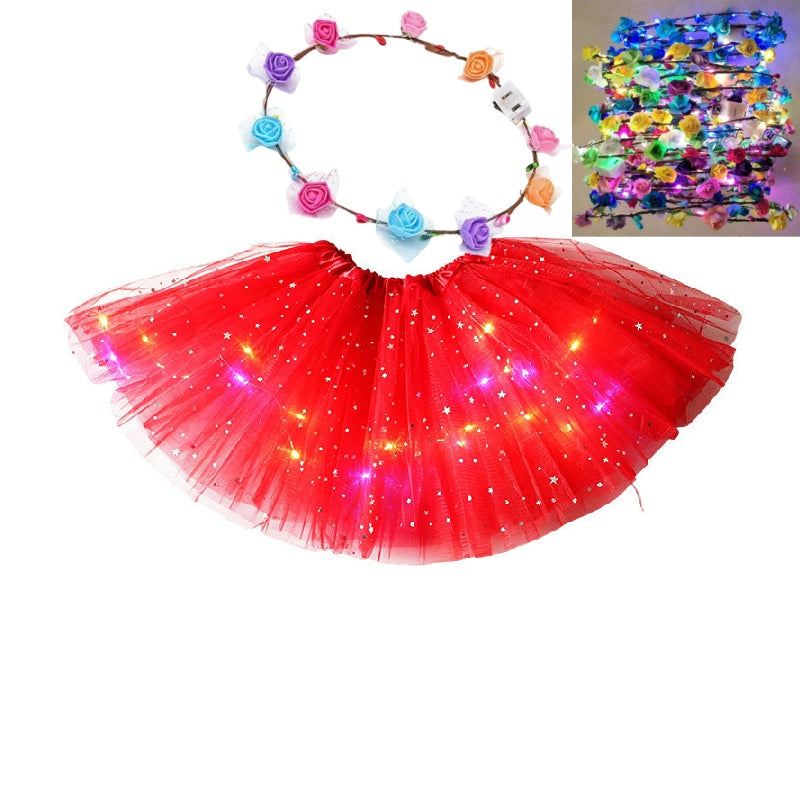 GlowTwirl – Light-Up Star Mesh Princess Tutu