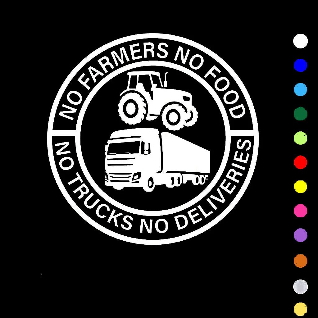 🎅Christmas Sale 49% Off💕🔥No Farmers No Food No Trucks No Deliveries Vinyl Sticker – 140mm Decal