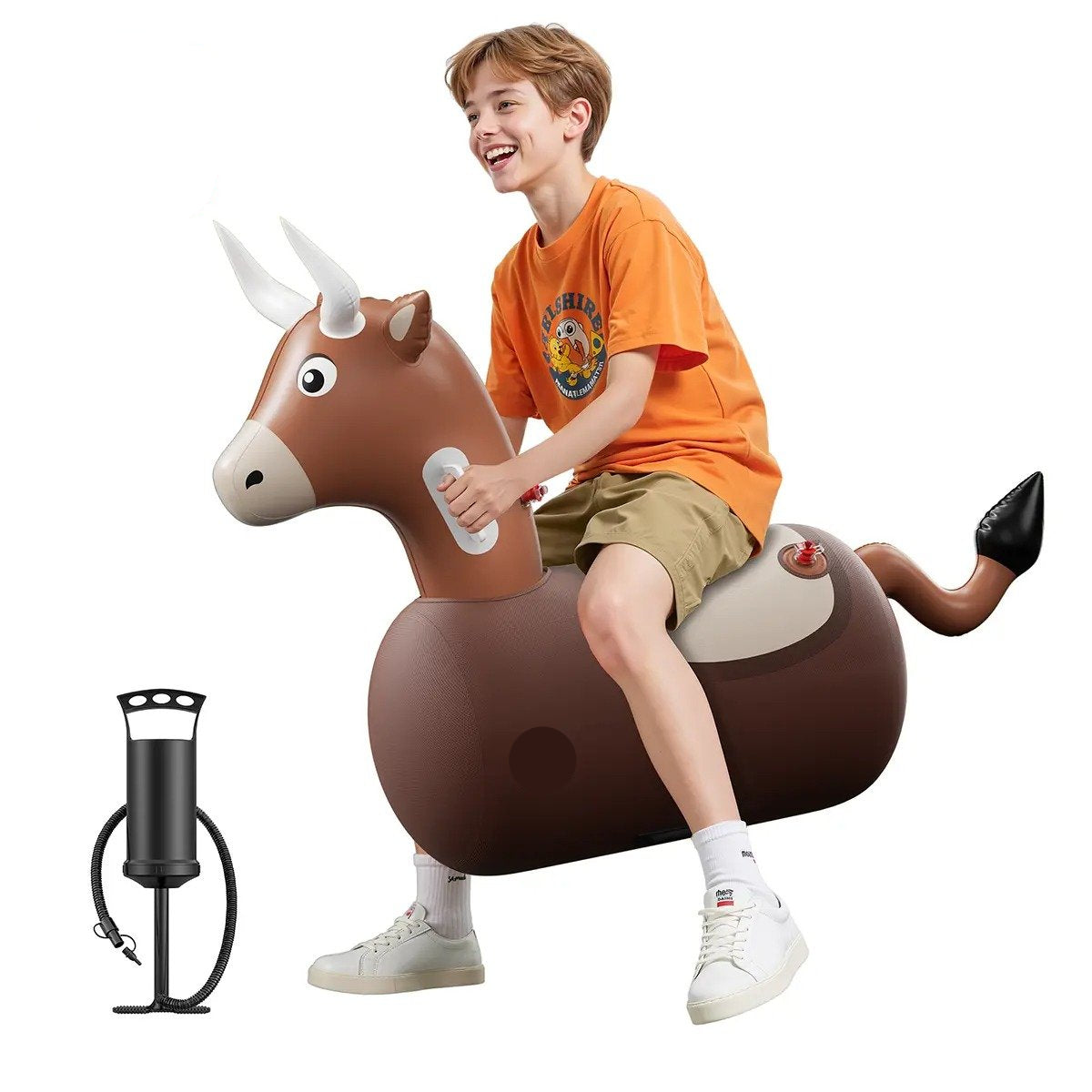 🐂QPAU Kids Bouncing Bull Ride-On Toy