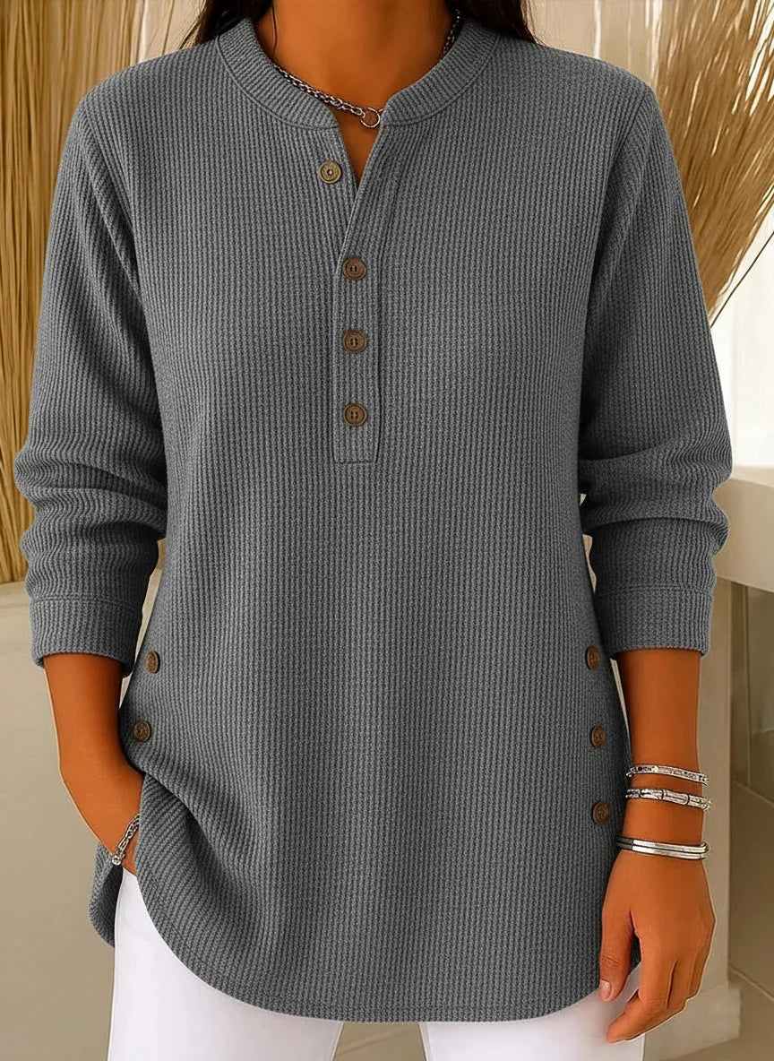 EternaStyle – Cozy Solid Color Long Sleeve Pullover